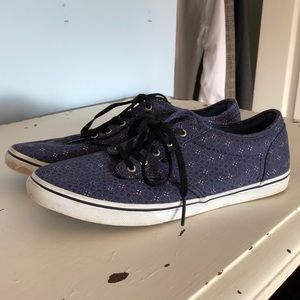 Vans navy blue patterned lace ups